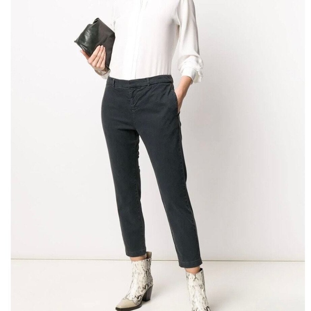 Nili‎ Lotan Tel Aviv Pant Women 4 Carbon dark blue Cropped Twill Chino
